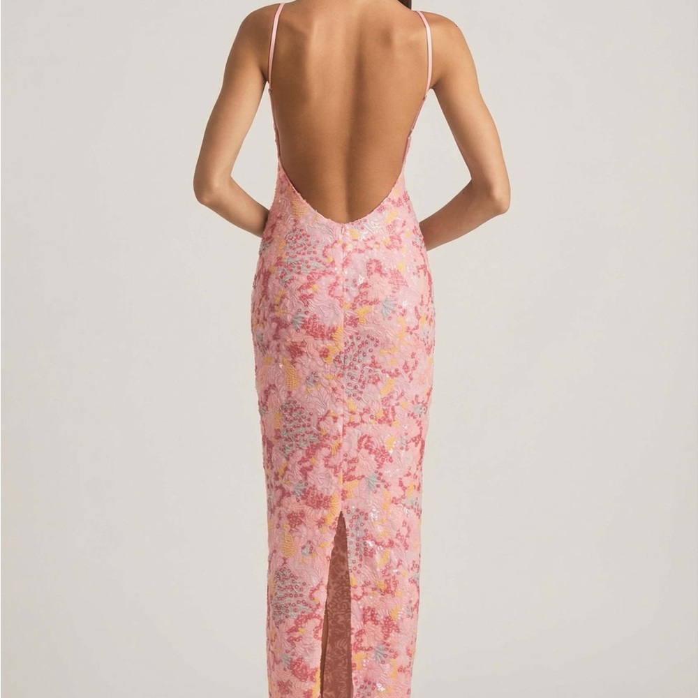 Oh Polly Pink Floral Sequin Maxi Dress - Picture 2 of 8